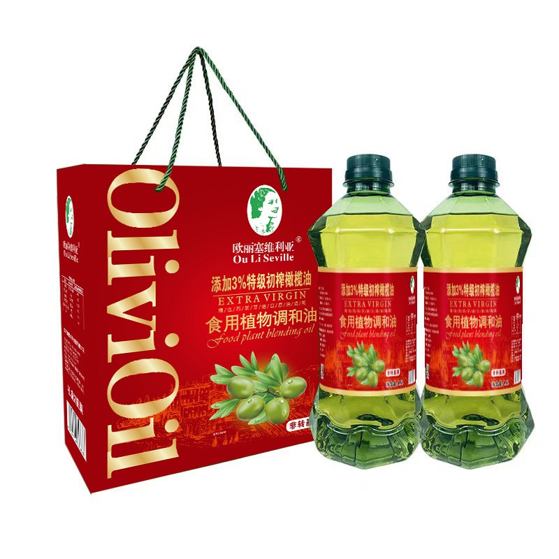 欧丽塞维利 添加3%特级初榨橄榄油食用植物协调油 1.5L